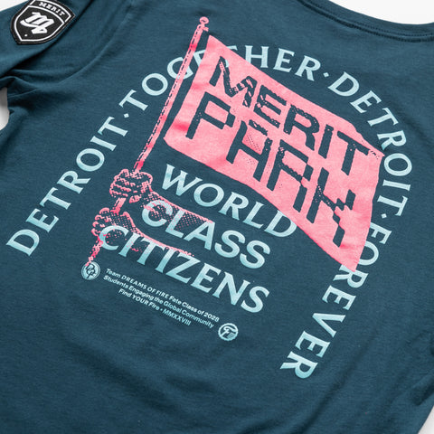 Detroit Together, Detroit Forever Long Sleeve Tee - Green